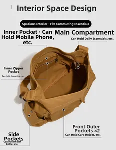 Vue de dessus montrant les poches internes et la conception multi-compartiments du sac