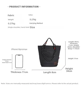 Guida alle taglie della borsa tote a scacchi con dimensioni e confronto iPhone