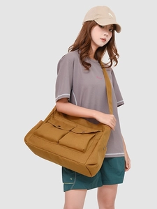 Sac bandoulière en tissu oxford grande capacité avec deux poches de style vintage