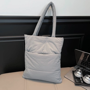 Women Large Capacity Puffer Tote Bag Quilted Nylon Shoulder Bag Commuter Laptop Handbag For School Travel Casual Work Bag