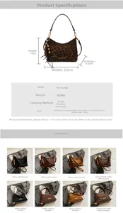 Detailed size chart and parameter specifications for this elegant small square crossbody bag