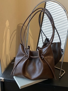Vintage Große Kapazität PU Leder Tote Bag Für Damen Minimalistisch Kordelzug Umhängetasche Mode Pendeln Hobo Handtasche