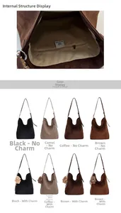 Détail de la poche intérieure zippée et options de couleurs pour le grand sac fourre-tout