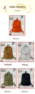 Detail view showing five colors of the large capacity nylon backpack in grid layout