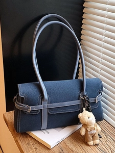 Sac à Épaule Boston Vintage Grande Capacité Pour Femmes Rétro PU Sac Oreiller Avec Charme d'Ours Imprimé Léopard Sac à Main