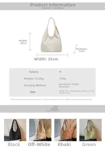 Guide des tailles du sac cabas en toile avec dimensions hauteur 30cm et largeur 35cm