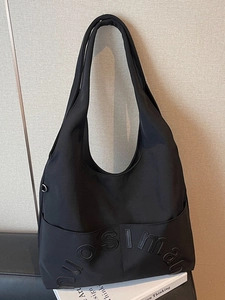 Sac Fourre-Tout en Toile de Grande Capacité pour Femmes Sac à Bandoulière Élégant avec Lettres Gaufrées Sac à Main Décontracté