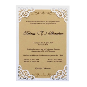 Cartes D'invitation De Mariage Élégantes Découpées Au Laser Avec Motif Floral Évidé En Papier Perlé Pour Fiançailles