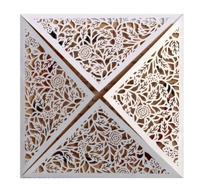 Laser Cut Rose Floral Wedding Invitations Pearlescent Paper Hollow Invitations Envelopes And Inner Cards Engagement Party Elegant Greeting Cards