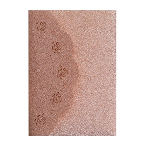 Laser-cut rose glitter greeting card invitation in elegant rose gold shimmer finish