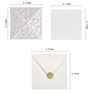 White laser cut butterfly invitation set with inner card and envelope for weddings