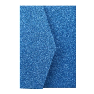 Sparkling royal blue glitter cardstock for elegant European wedding invitations