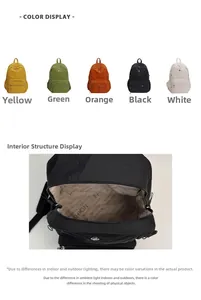 Detailansicht der großen Nylon-Tasche mit fünf Farben und Innenfächern für den Alltag