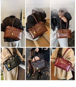 Collage of large capacity tote bags in four colors showing shoulder and hand-carry styles