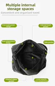 Deep interior view showing large main compartment and organized pocket layers of travel bag