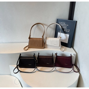 Detailed collection of vintage square crossbody bags in five colors with woven textures