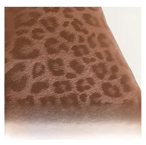 Close-up of premium leopard print velvet fabric texture on a large capacity tote bag
