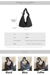 Detailed size specifications and weight information for the waffle texture tote bag