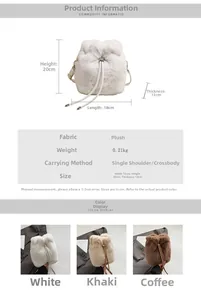 Größentabelle für Plüsch-Beuteltasche mit Maßen 18x20x13cm und Materialdetails