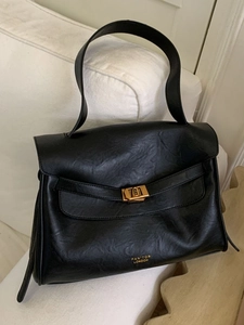 Vintage PU Leather Kelly Bag For Women Large Capacity Tote Shoulder Bag With Lock Closure Fashion Crossbody Bag For Office
