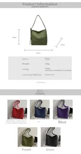 Detailed chart showing oxford cloth plaid bag specs, weight, and multiple color options