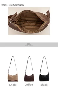 Detail view of striped fabric lining with interior zipper pocket and khaki color options