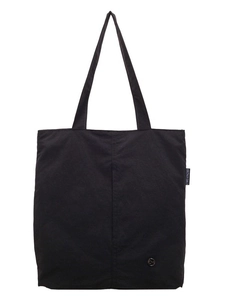 Sac fourre-tout minimaliste en toile imperméable noire avec longues bandoulières de qualité