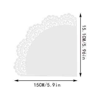 Lace paper cone dimensions 15cm x 15.1cm for white wedding flower confetti petal holders