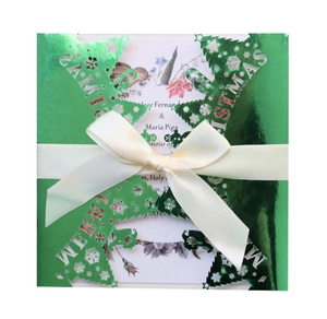 Laser Cut Christmas Invitation Cards Pearlescent Paper Snowflake Greeting Cards With Ribbon Bow And Envelope Holiday Party Invitations