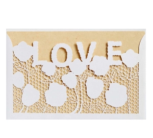 Invito di Nozze in Pizzo con Rosa Traforata Taglio Laser Biglietto LOVE Cuore San Valentino Carta Perla Artificialta Elegante