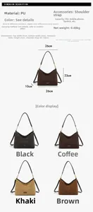 Guida alle taglie e quattro varianti di colore per la borsa a secchiello minimalista in PU