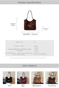 Detailed dimension guide and specifications for large capacity tote bag with C'est lavi logo