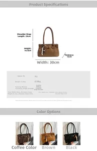 Detailed size diagram of vintage faux leather shoulder bag with beaded fringe charm
