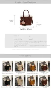 Spécifications de taille et options de couleur pour le sac seau avec bordure en peluche