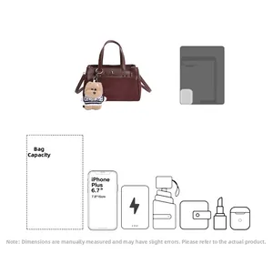 Capienza borsa Kelly marrone con tablet, smartphone e accessori quotidiani