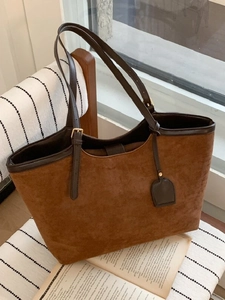 Women Large Capacity PU Leather Tote Bag Retro Minimalist Stitched Shoulder Bag With Adjustable Strap Commuting Fashion Handbag