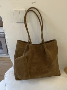 Grand Sac Cabas Pour Femmes En Cuir PU Rétro Sac À Bandoulière Avec Pochette Mode Bureau Navette Shopper