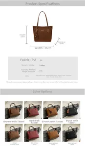 Detail view of stylish leopard print tote bag with dimensions and various color options