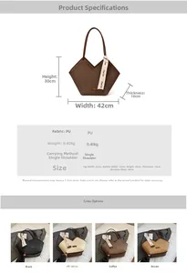 Detailed spec chart and color options for large vintage chevron tote with dimensions