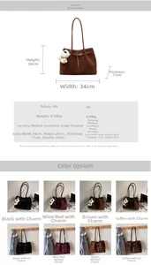 Dettaglio della borsa tote in PU opaco con manici sottili e dimensioni 34x24x11cm