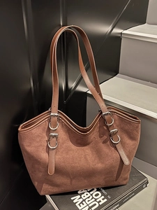 Borsa Tote Grande da Donna in Pelle PU con Texture Scamosciata Vintage Stampa Leopardata Borsa a Spalla per Ufficio