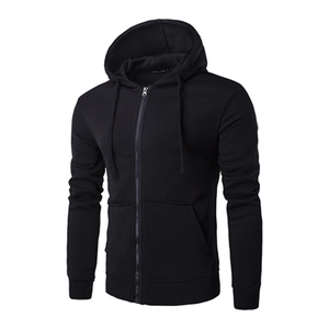 Sweat à Capuche Décontracté en Polyester pour Hommes Coupe Ajustée Manches Longues Veste de Sport Basique Couleur Unie