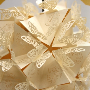 Laser cut butterfly hollow card made of cream specialty paper for party decor
