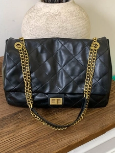 Women Quilted Chain Shoulder Bag Large Capacity PU Leather Tote Bag Vintage Diamond Lattice Commuter Handbag Silver Gold hardware