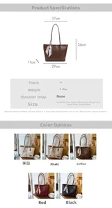 Detailed size specifications for the stylish PU leather tote bag with silk scarf accent