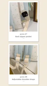Detail of star pattern backpack with anti-theft back pocket and adjustable strap
