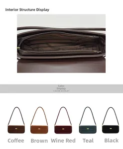 Détails de doublure rayée, zip doré et options de couleurs pour sacs sous les bras chic