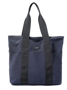 Dark blue large capacity nylon tote bag with black handles and NOCOBAG logo on front