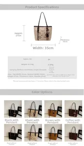Detailed size chart and multi-color selection for the cat embroidery tote bag
