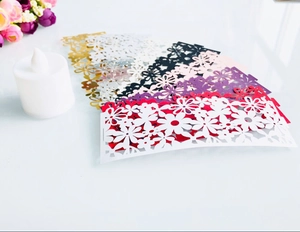 Detailed laser-cut floral pattern on decorative paper covers for LED tea light candles